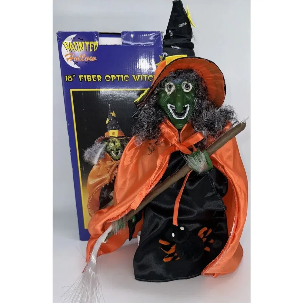 VINTAGE Fiber Optic Halloween Witch Light‎ Up Lamp Decor 18